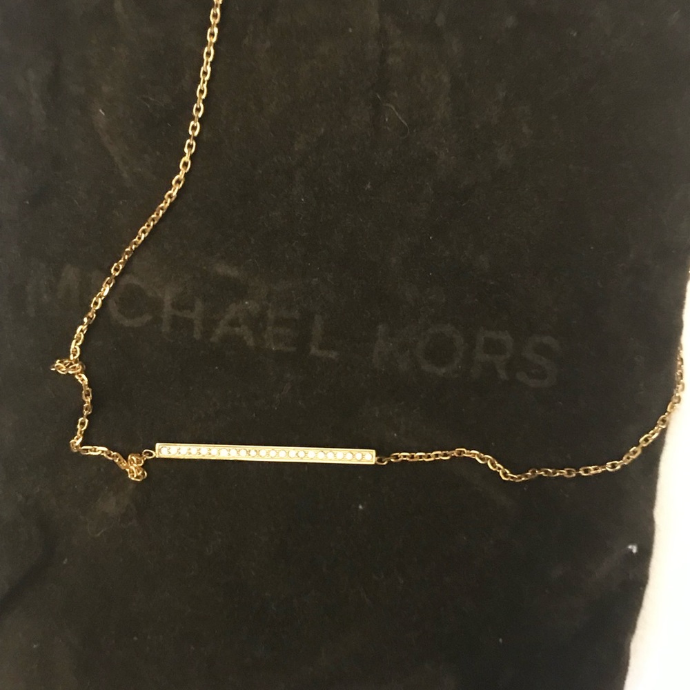 Michael Kors Bar Necklace Gold Tone